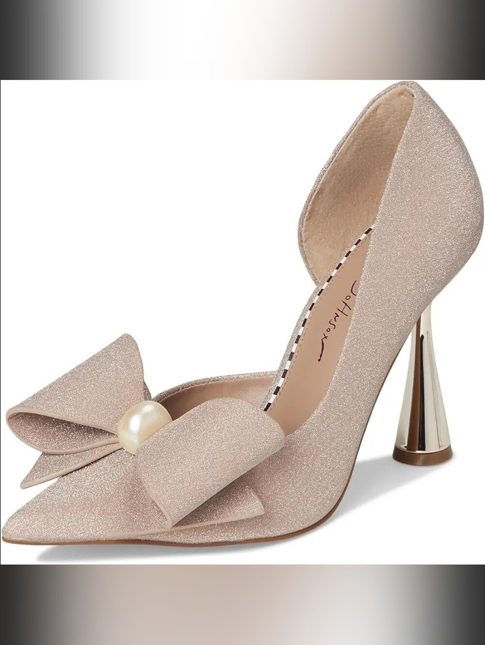 Betsey Johnson Kyliee Embellished Bow Pumps | Size 11 | Champagne